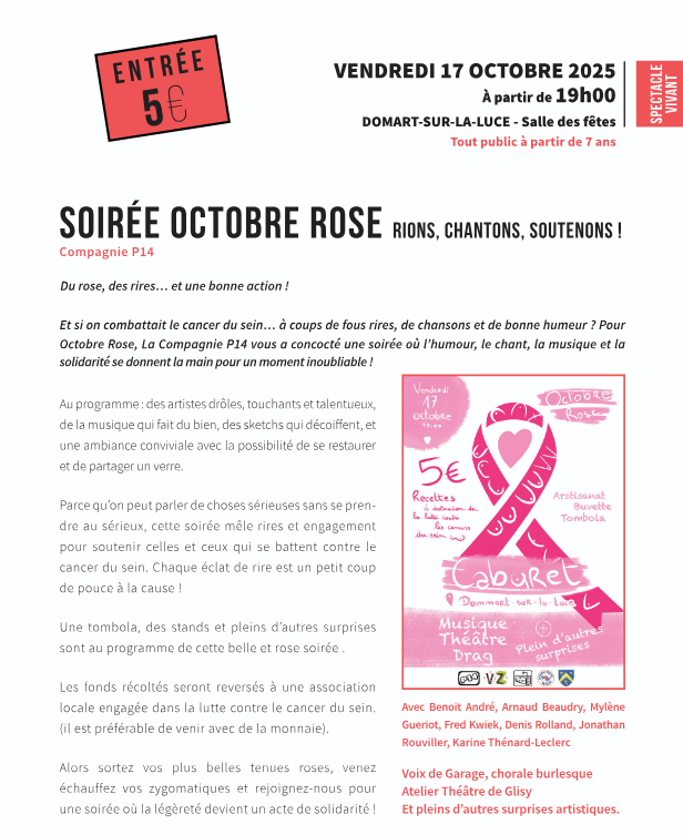17 10 soirée cabaret octobre rose domart sur la luce